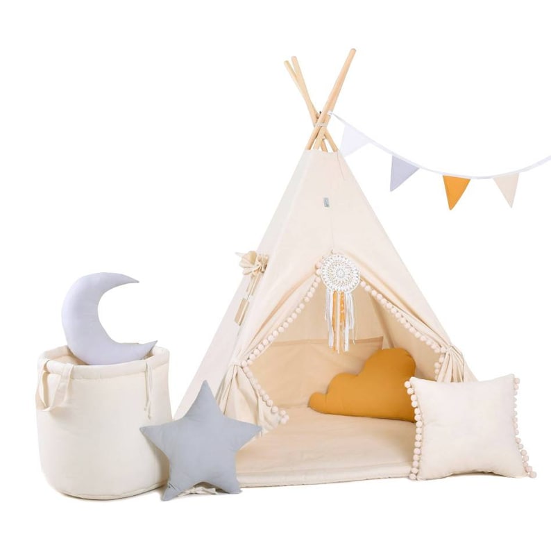 Cream Tipi Tent | Tipi Tent for Kids | Kids Tipi Tent | Tipi Tent for Babies and Toddlers | Cream Tent | Tipi Tent | Tipi Tent for Boys &amp; Girls | 