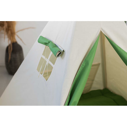 Green Tipi Tent | Green &amp; Cream Tipi | Tipi Tent for Kids | Kids Tipi Tent | Tipi Tent for Babies and Toddlers | Cream Tent | Tipi Tent |